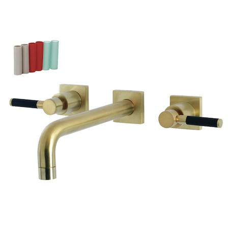 Kingston Brass KS6027DKL Wall Mount Tub Faucet, Brushed Brass KS6027DKL